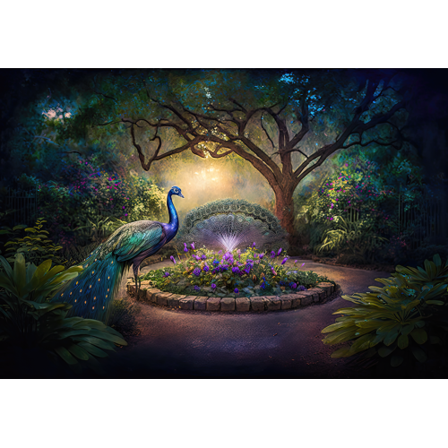 Puzzle personalizat, Oktane, Fancy Peacock in a tranquil garden, suprafata din carton, A4, 120 piese